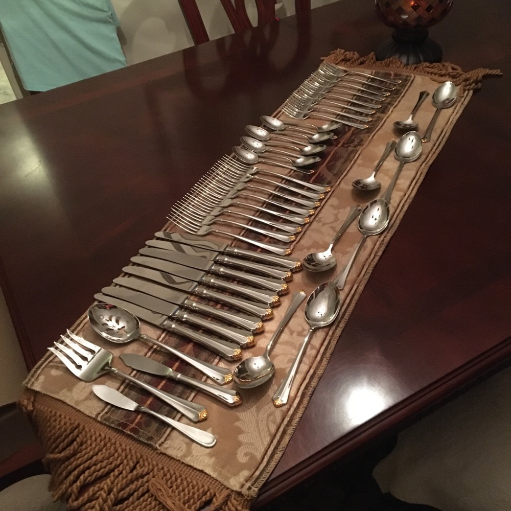 Oneida Stainless Flatware, Golden Juilliard, Setting for 8